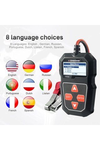 Yuntech01 Konnweı Kw208 Plastik Siyah Araba Aküsü Yük Test Cihazı