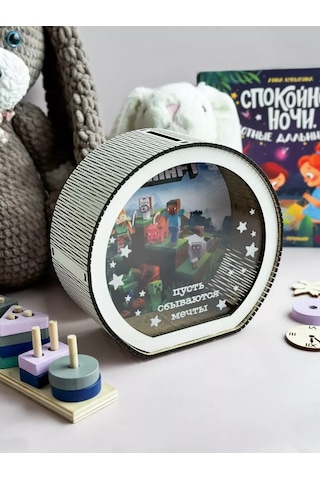 Gl Minecraft Çocuklar İçin Ahşap Para Kumbarası 205650312