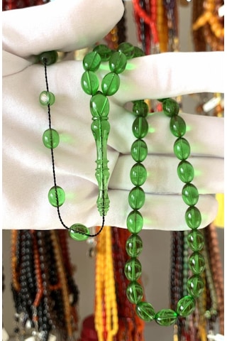 Yeşil Ateş Kehribar Tesbih