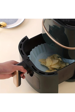 Maxaccess 3 Adet Katlanır Hava Fritözü Silikon Sepeti, Yapışmaz Pişirme Tepsisi, Isıya Dayanıklı İç Kap