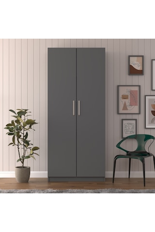 Asra Trend Modern Dolaplı Çalışma Masası MD001 %100 MDF Katlanır Raflı Ofis Yemek Masası Antrasit
