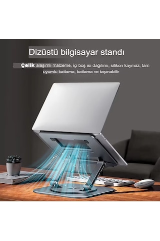 360'dönen Çelik Laptop Standı Dizüstü Bilgisayar Tablet Yükseltic