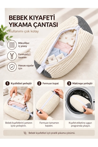 Fermuarlı Mikrofiber Bebek Çamaşır Yıkama Filesi - Hassas Eşya Koruyucu File Çok Renkli