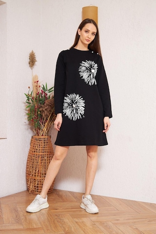 Darlin Moda Siyah Düğme Detaylı Tunik DM60346 Siyah