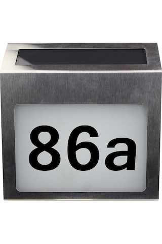 Qingmipy Güneş Enerjili Aydınlatmalı Ev Numarası Plakası - Otomatik Sensörlü, Su Geçirmez, Kolay Kurulum Gri