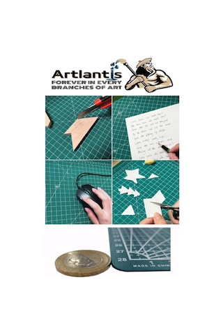 Kesim Matı A3 Kretuar Seti Ve Çelik Cevel 30 Cm 1 Adet 30x45 Cm Çift Taraflı Çizim Matı Kesme Madı Kesim Tablası Kesim Altlığı