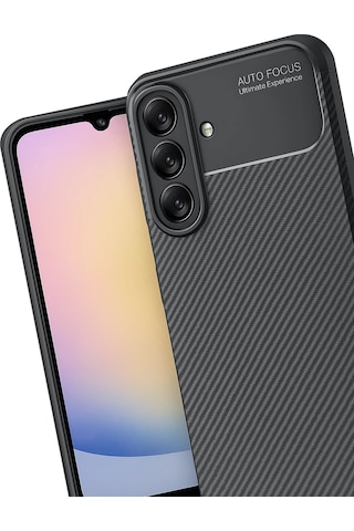 Uray Store Samsung Galaxy Uyumlu  A17 5g Auto Focus Karbon Kapak - Siyah