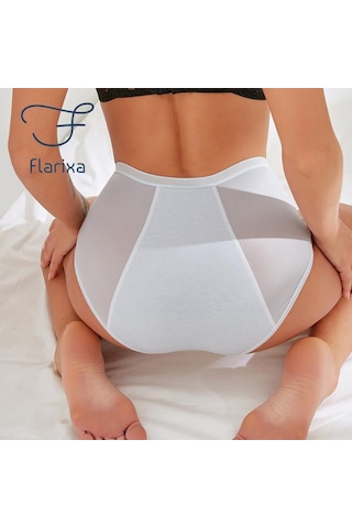 Yeşil Flarixa L-5xl Sızdırmaz 3 Katmanlı Adet Külotu Kadın Adet İç Çamaşırı İdrar Kaçırma İç Çamaşırı Büyük Beden Kadın Fizyolojik Külot Yeşil