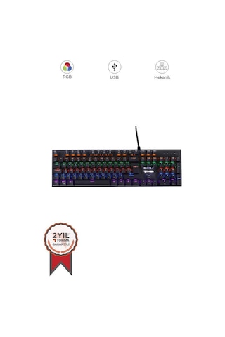 Tk-05 Kablolu Mekanik Blue Switch Rgb Işıklı Gaming Klavye Siyah