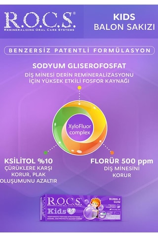 Rocs Kids 4-7 Yaş Balon Sakızı Tadında Diş Macunu 35 Ml - Skt:05/2027