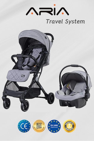 Prego Aria Tek Elle Katlanır Kabin Boy Travel Sistem Bebek Arabası