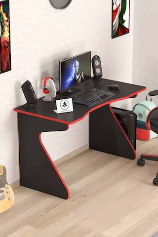 Oyuncu Masası Gamer Model Çalışma Masası Siyah-kırmızı Model Hilal Model
