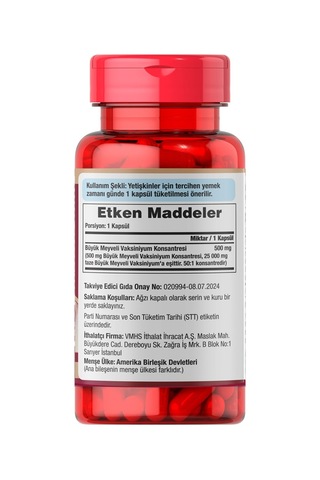 Puritans Pride Cranberry 60 Kapsül Aromasız