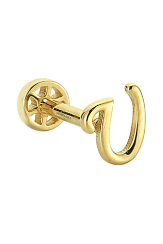 Altın Piercing -U- Harf 14 Ayar Tragus Altın