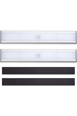 Reedark 46 Led Hareket Sensörlü Işık Şeridi, Şarjlı Manyetik Gece Lambası, Kablosuz Dolap Stüdyo Işığı 2 Adet Beyaz