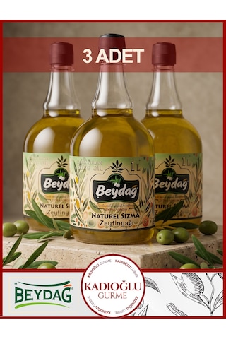 Beydağ Naturel Sızma Zeytinyağ Cam 1 Lt X 3 Adet