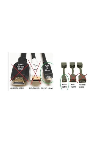 1.5 Metre Micro - Mikro Hdmı To Hdmi Çevirici Dönüştürücü Kablo