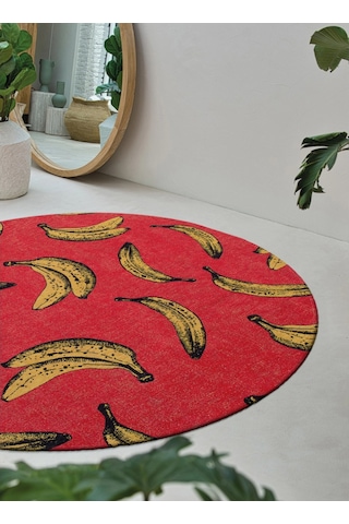 Pop Banana Kaymaz Tabanlı Modern Halı Pet Malzeme Zemin Isıtma Uyumlu