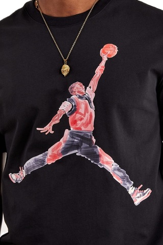 Nike Jordan Brand Jumpman Watercolor Graphic Tshirt Black Jordan Nakış Logolu Tişört Siyah Siyah