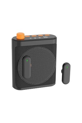 Kablosuz Yaka Mikrofonlu Megafon Taşınabilir Hoparlör Öğretmen Rehber İçin Çift Bluetooth Mikrofonlu