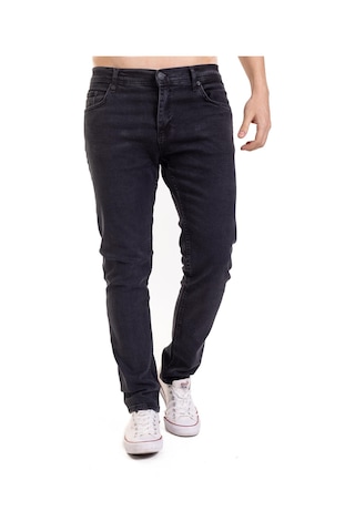 Erkek Denim Regular Fit Rahat Kalp Normal Bel Düz Paça Dört Mevsim Likralı Kot Pantolon 95505-Füme-Füme
