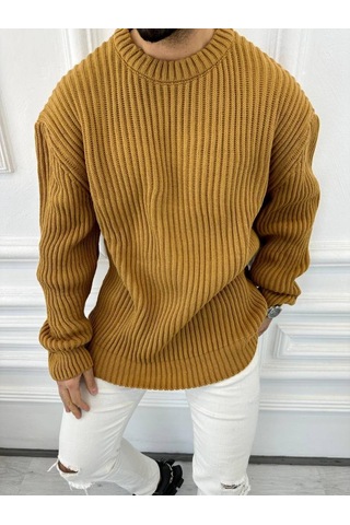 Elku Moda Elkumoda Oversize Kazak Bol Kesim Salaş Triko Kazak-KAZAK2873