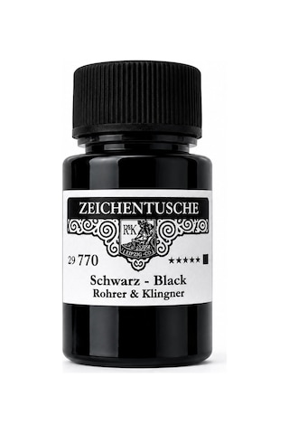 Rohrer&klingner 770 Siyah Renk Çizim Mürekkebi Orj. Dolum, Kaligr