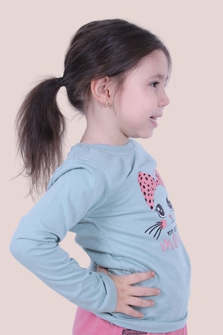 Fyk Kids Kız Çocuk Uzun Kol Sweatshirt Mint Yeşili