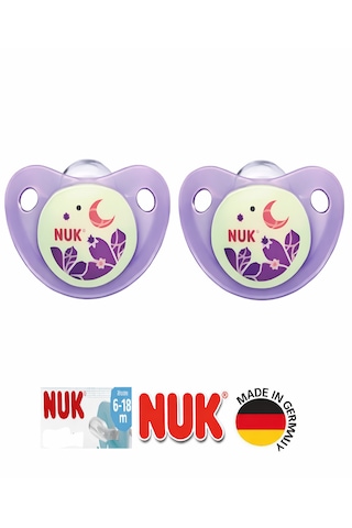 Nuk Night & Day Ortodontik Silikon Emzik 6-18 Ay İkili / Mor
