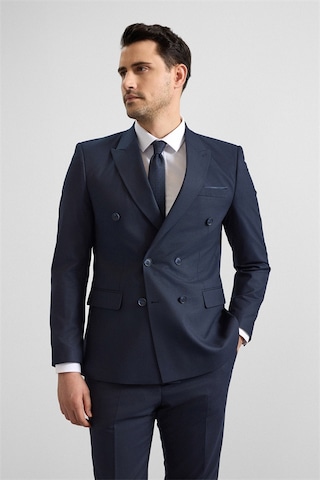 Süvari Lacivert Slim Kruvaze Yaka 6 Drop Takım Elbise Tk1006900385-m09 Lacivert