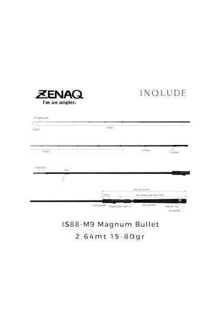 Zenaq Inqlude Is88-m9 Magnum Bullet Rg 2.64mt 15-80gr 2p Spin Kamış Standart