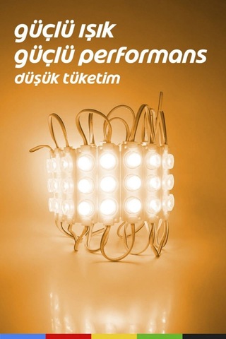 Dc 12v 3w Turuncu Modül Parmak Led Su Geçirmez Tabela Aydınlatma Dekoratif Led Modül 5 Adet