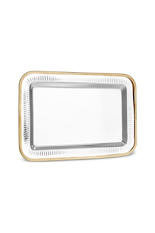 Karaca Ring Dekoratif Tepsi Gold 42x30 Cm Altın