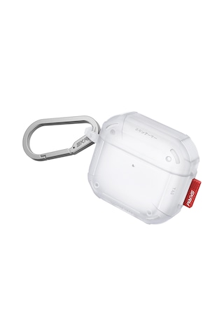 Apple Uyumlu AirPods 4 Kılıf Airbagli 360 Derece Tam Koruma Skinarma Mecha Ce Askı Aparatlı Kılıf Beyaz