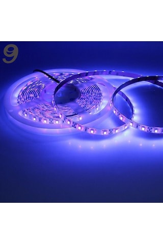 Uv Şerit Led 12V 120 Ledli 2835 Ledli Silikonlu Black Light (1Met