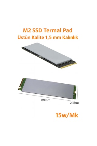 M2 Ssd Termal Pad - Gri Renk 1,5 Mm Kalınlık 80x20 Mm 15w/mk