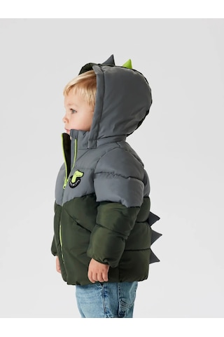 Name It Nmmmorten Puffer Dino Detail1 Erkek Çocuk Mont 13243943 Yeşil