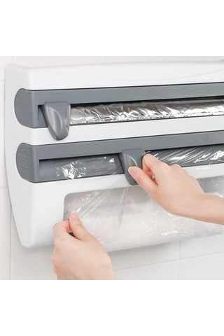 Dancemonkey 4'lü Klip Film Kesici Depolama Raf Mutfak Organizatör Havlu Tutucu Sos Rulo Düzenleyici 50034168/ Beyaz