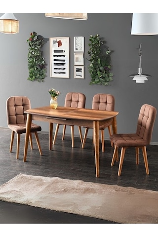 Ludovica Fransız Retro Still Açılır Ceviz Yemek Masası 90x170 Ceviz