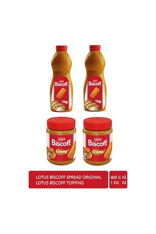Biscoff Creamy Krem 400 G X2 + Biscoff Topping Sos 1 Kg X2 Avantaj Seti