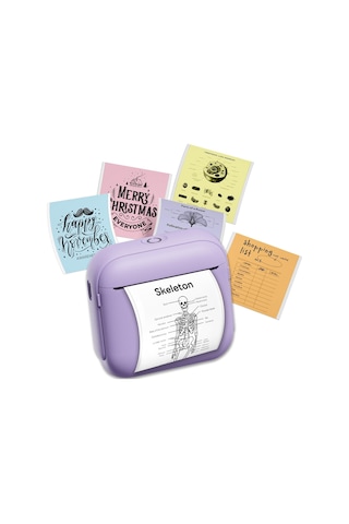 X6 Taşınabilir Mini El Etiket Yazıcısı Termal Baskı Bluetooth Etiket Makinesi Mor