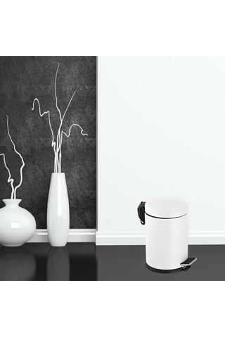 Foreca Pedallı Çöp Kovası Beyaz 12 Lt Beyaz