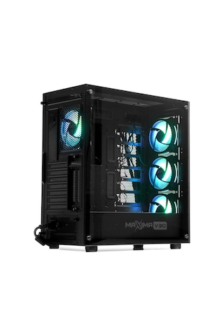 Dark Maxima V30 DKCHMAXV30 4x-Argb Fanlı Mid Tower Oyuncu Bilgisayar Kasası Siyah