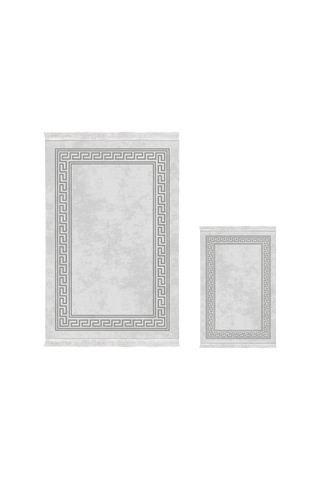Dekoreko Kaymaz Taban Djt 3 Lü Banyo Paspas Takımı Trend Karışık Modern 626m gri