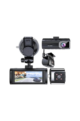 K17 Araç İçi Kamera Ekranlı 4k Uhd Ön-arka-iç Kamera Gece Görüş, Çift Lens Dashcam Kayıt - G6r