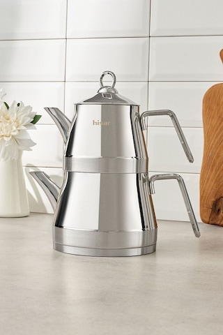 Hisar Orlando İndüksiyon Tabanlı Midi Çelik Çaydanlık Inox