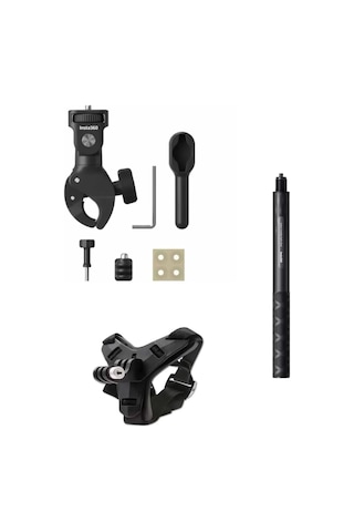 Insta360 X3 Uyumlu Çok Amaçlı Montaj Aksesuar Seti Full Kit Siyah