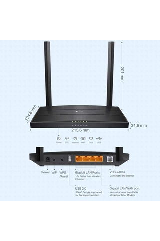 Tp-link Archer Vr400 1200 Mbps Vdsl2 Modem