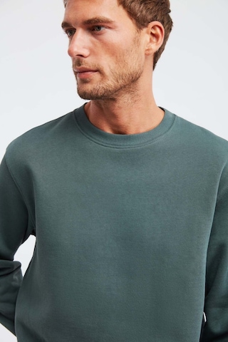Grimelange Travıs Erkek Organik Kumaşlı Yumuşacık Regular Fit Yuvarlak Yakalı Koyu Yeşil Sweatshirt