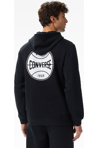 Converse Classic Erkek Grafik Baskılı Siyah Hoodie